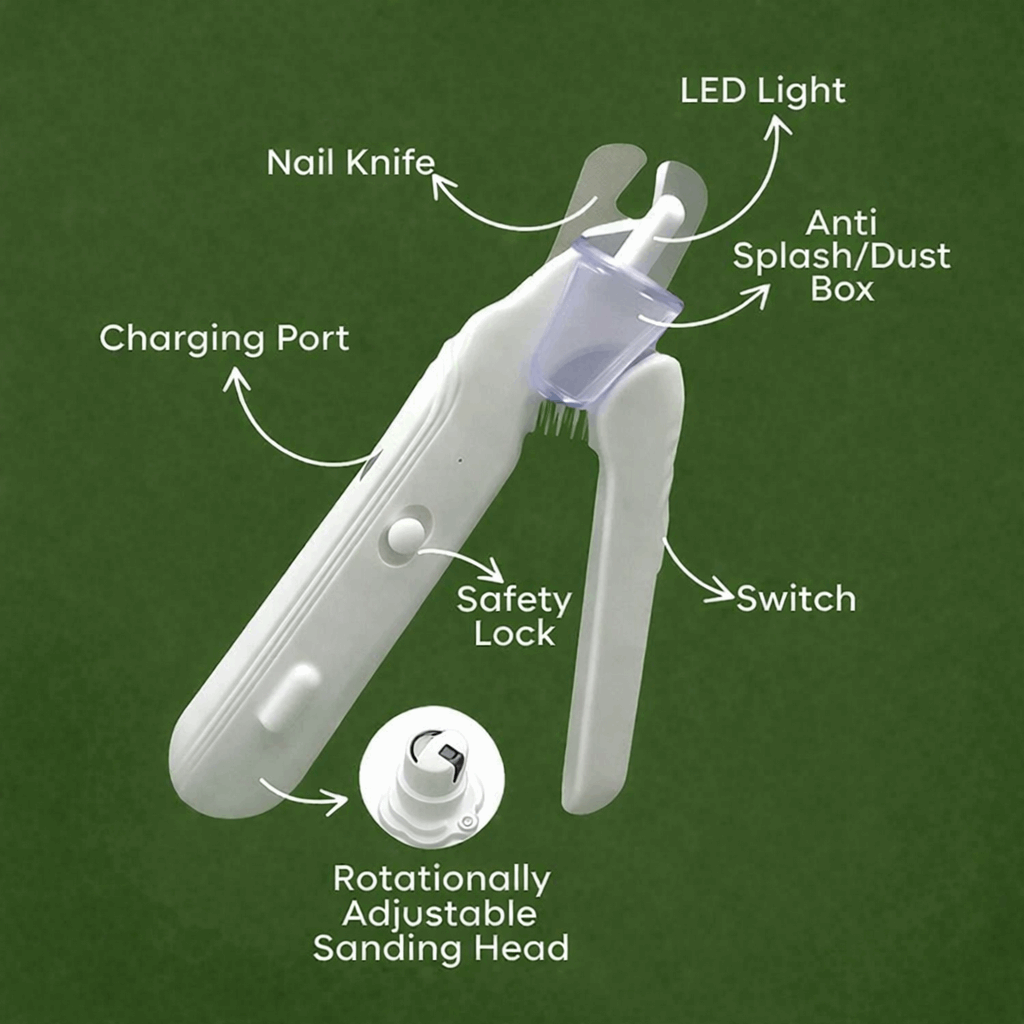 2-in-1 Pet Nail Trimmer & Grinder with LED Light