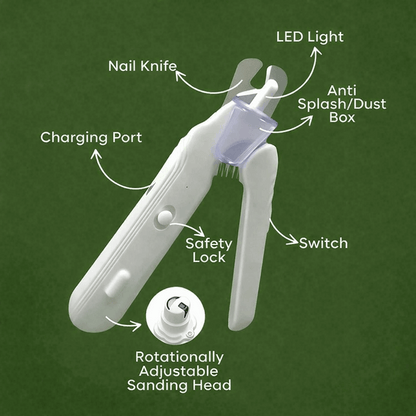 2-in-1 Pet Nail Trimmer & Grinder with LED Light